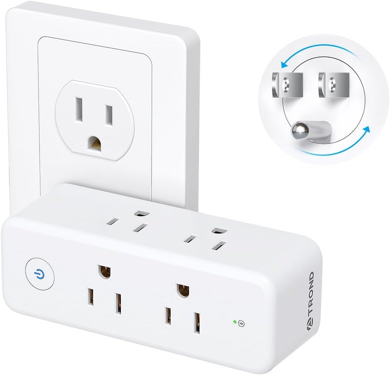 TROND Outlet Extender with 360° Rotating Plug, 6 AC Outlet Splitter, Swivel Multi Plug Wall Adapter with Power Switch, 3 Way Electric Multiplug Expander for Home Office Travel Dorm - Image 1